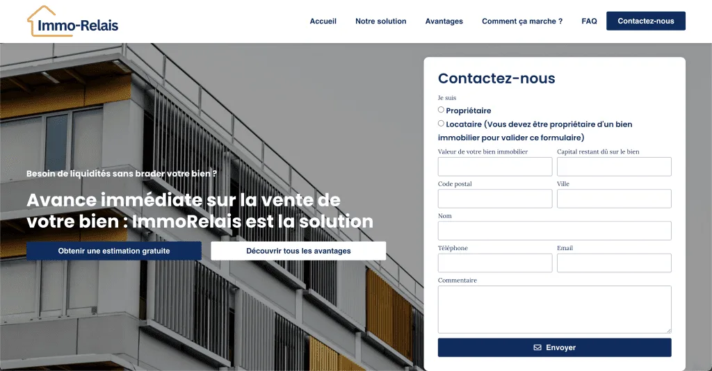 Site internet Immo Relais — réalisé par Agence Zen