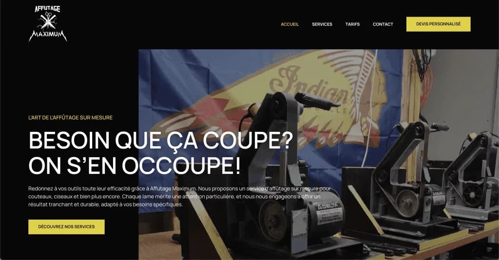Website Affûtage Maximum — built by Agence Zen