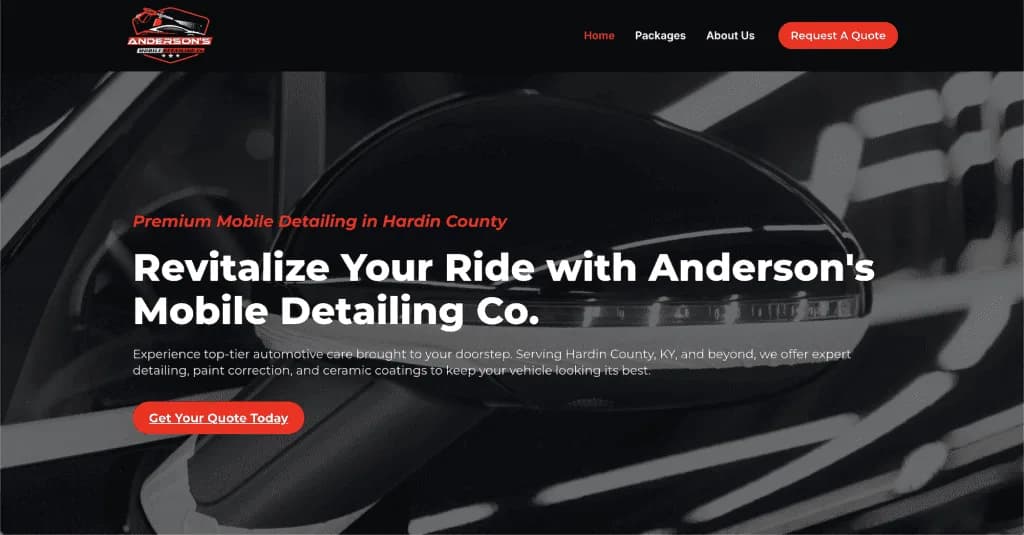 Site internet de AM Detailing Co (Detailing Auto), conçu par Agence Zen