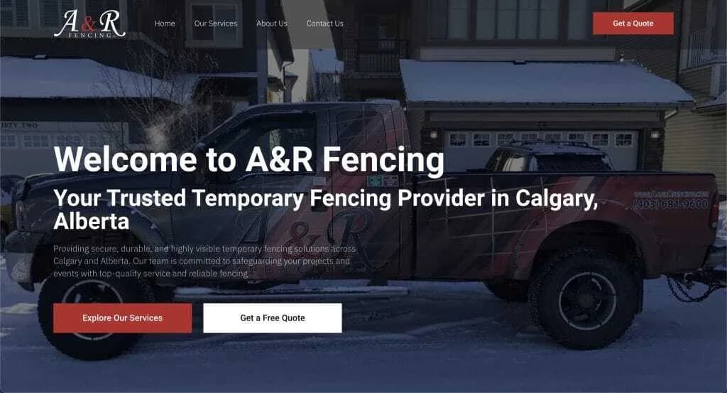 Website A&R Fencing — built by Agence Zen