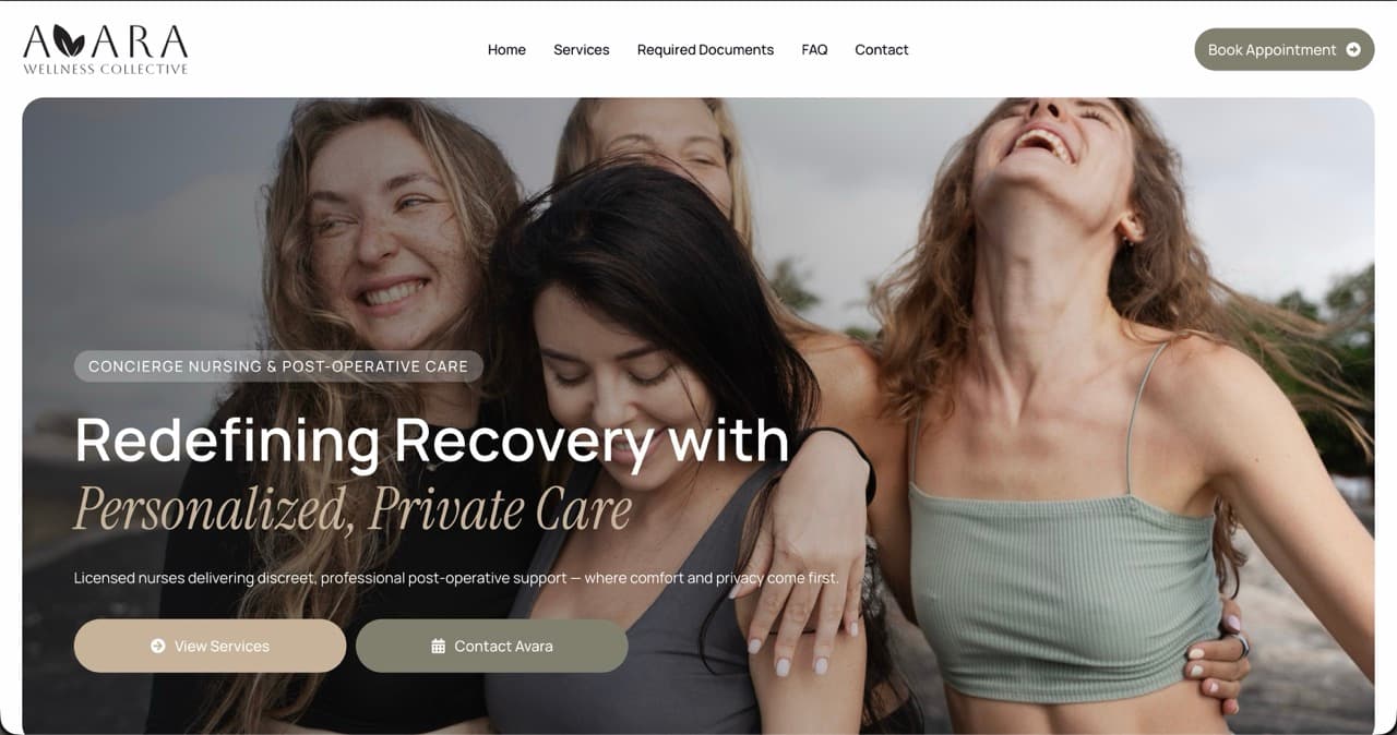 Site internet Avara Wellness — réalisé par Agence Zen