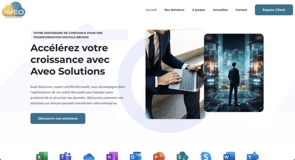 Site internet Aveo Solutions — réalisé par Agence Zen