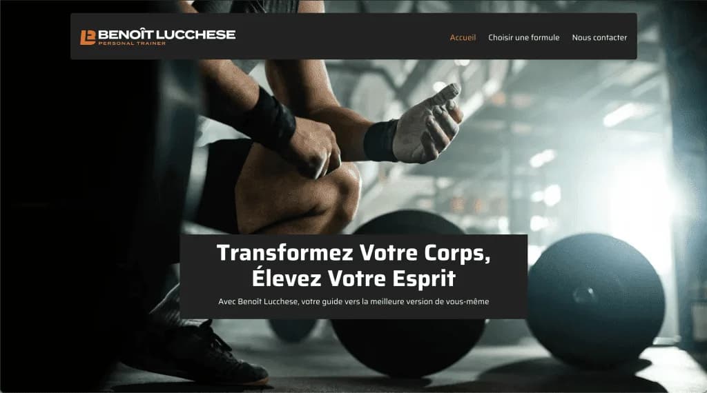 Site internet de BL Personal Trainer (Coaching Sportif), conçu par Agence Zen