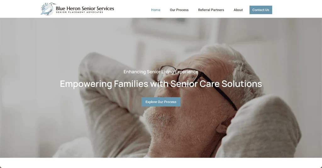 Website Blue Heron Senior Services — built by Agence Zen