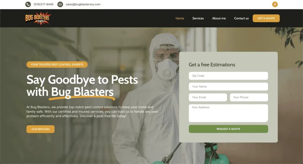 Site internet Bug Blasters NY — réalisé par Agence Zen