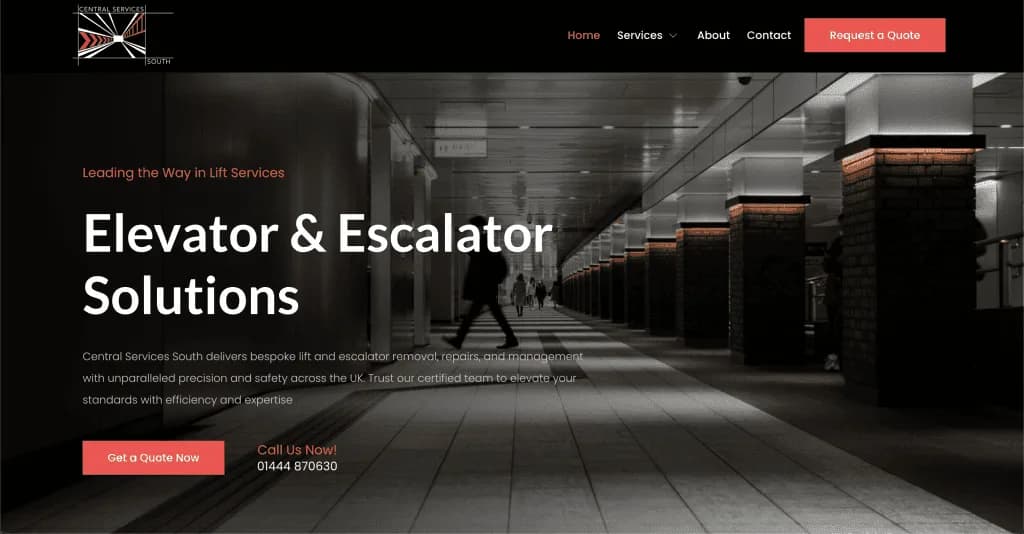 Site internet de Central Services South (Ascenseurs & Escalators), conçu par Agence Zen