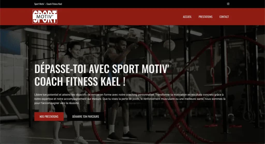 Site internet Coach Fitness Kael — réalisé par Agence Zen