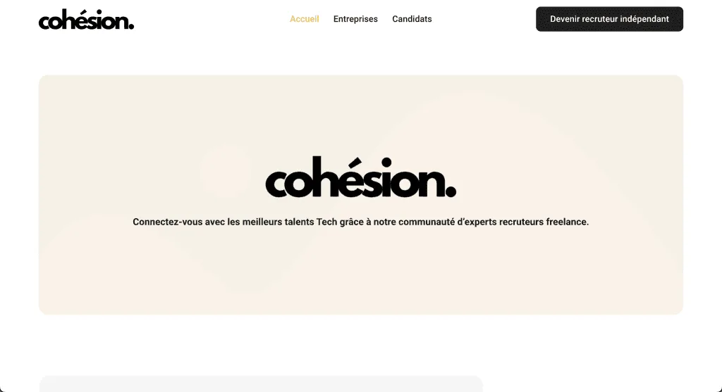 Site internet Cohésion RS — réalisé par Agence Zen