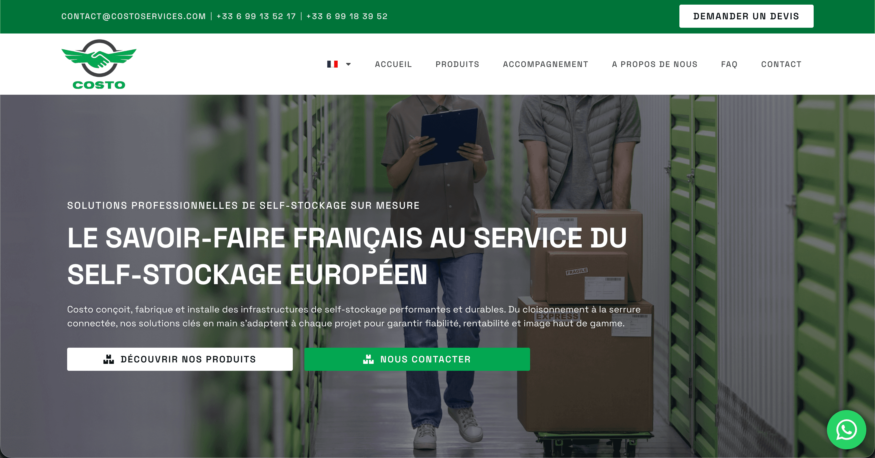 Site internet Costo Services — réalisé par Agence Zen