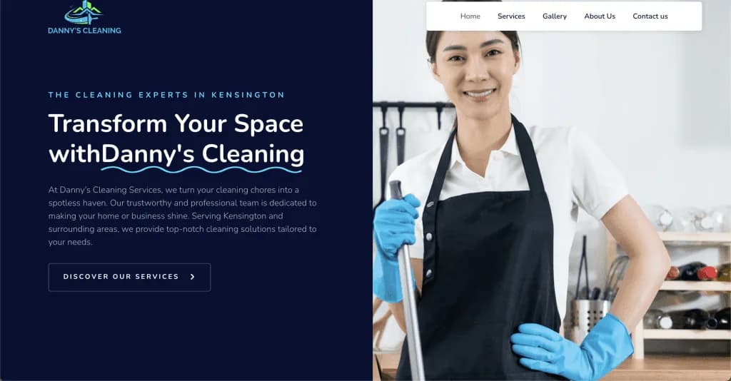 Site internet Danny's Cleaning UK — réalisé par Agence Zen