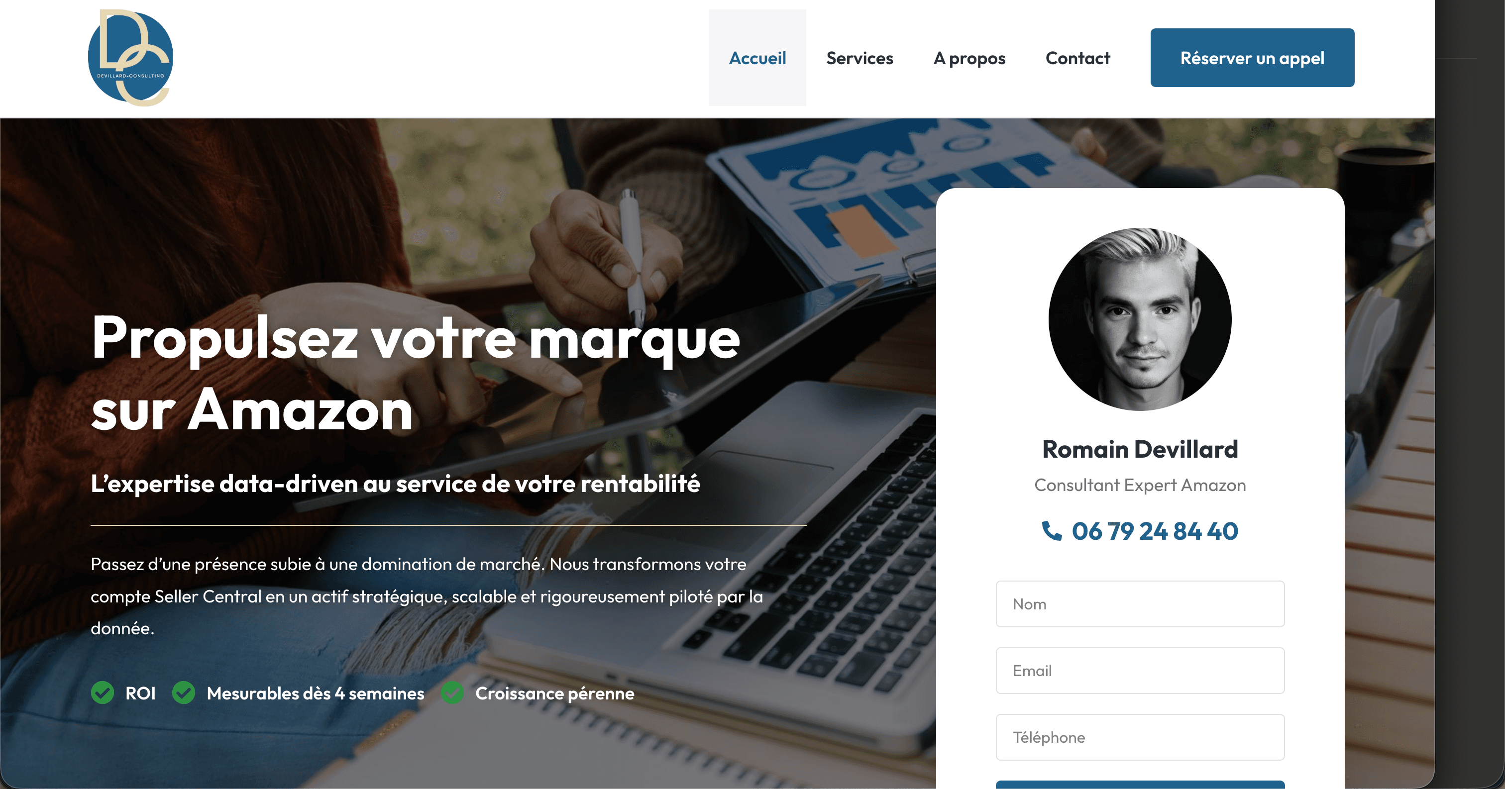 Site internet Devillard Consulting — réalisé par Agence Zen