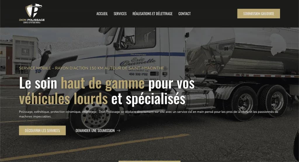 Website Dion Polissage — built by Agence Zen