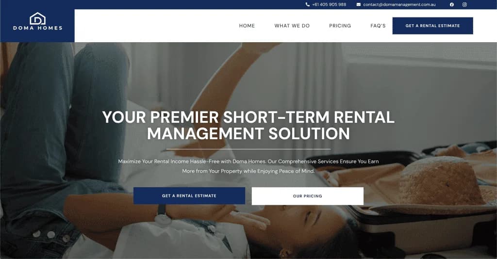 Site internet Doma Homes — réalisé par Agence Zen