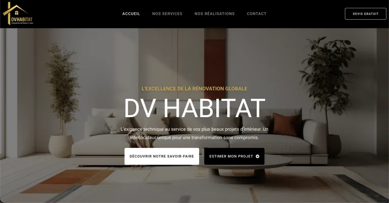 Site internet DV Habitat — réalisé par Agence Zen