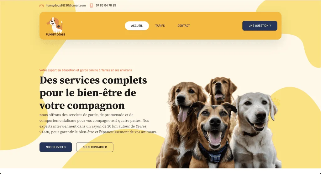 Site internet Funny Dogs — réalisé par Agence Zen