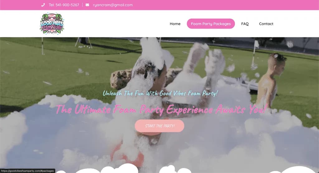 Site internet Good Vibes Foam Party — réalisé par Agence Zen