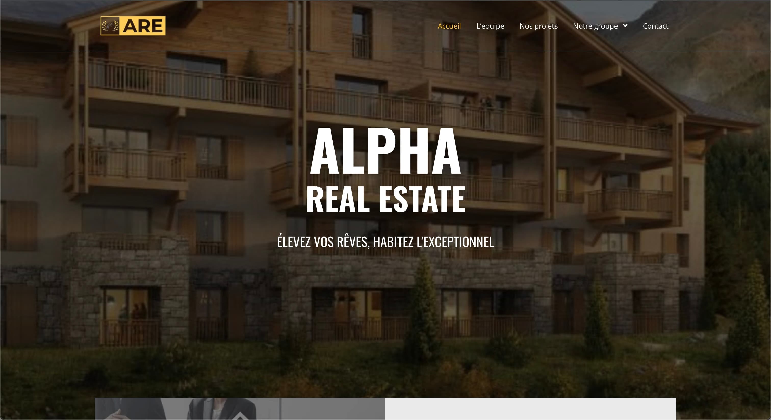 Site internet Groupe ARE — réalisé par Agence Zen