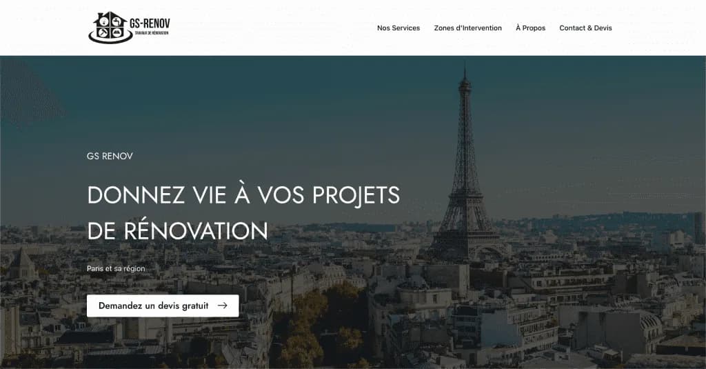 Website GS Rénov Plus — built by Agence Zen