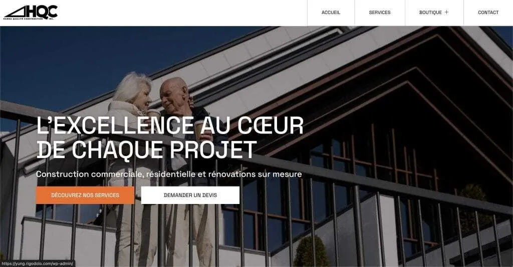 Website Hanna Quality Construction — built by Agence Zen