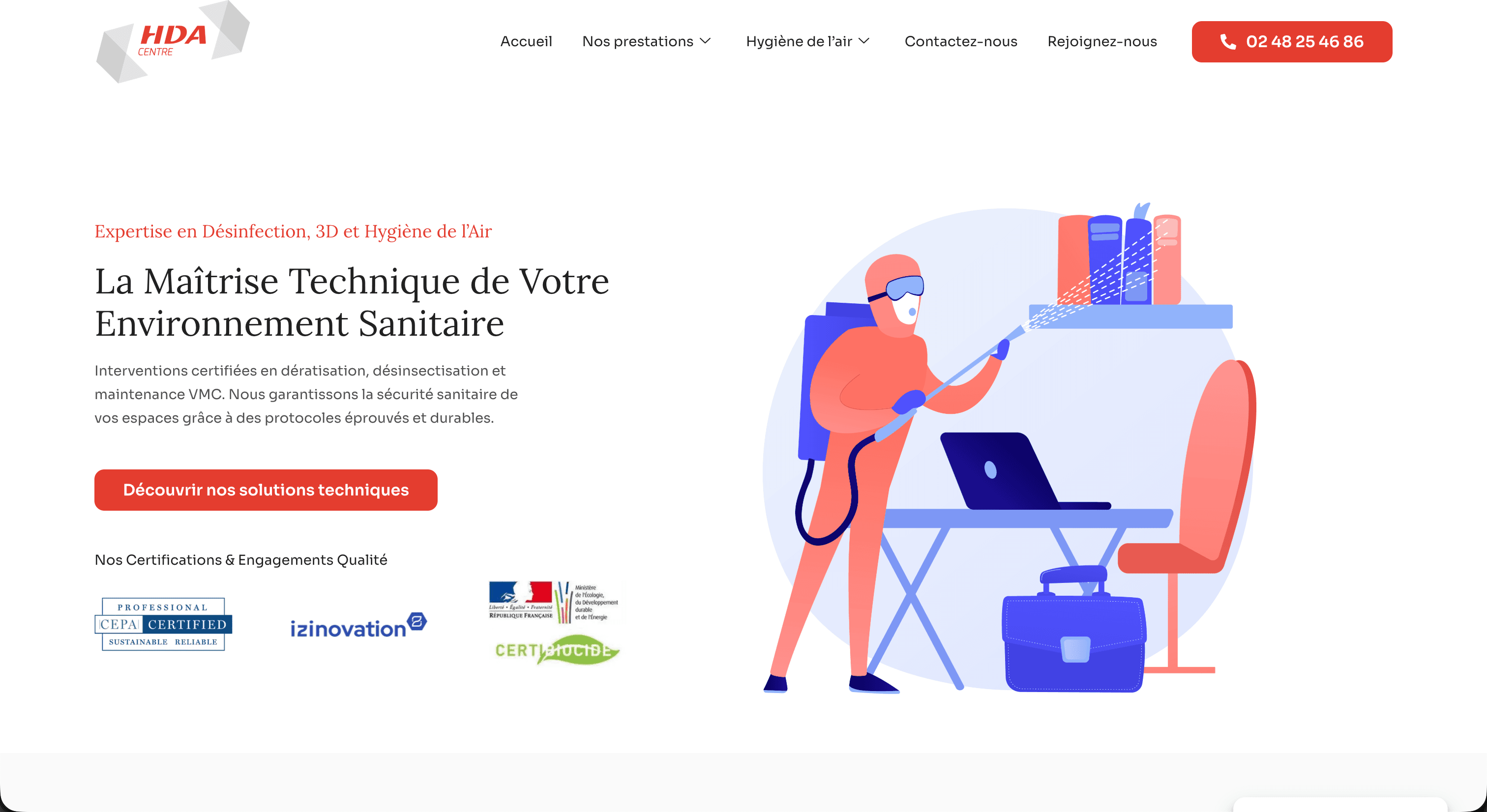 Site internet HDA Centre — réalisé par Agence Zen