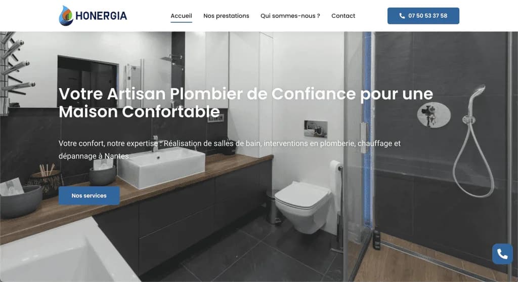 Site internet Honergia — réalisé par Agence Zen