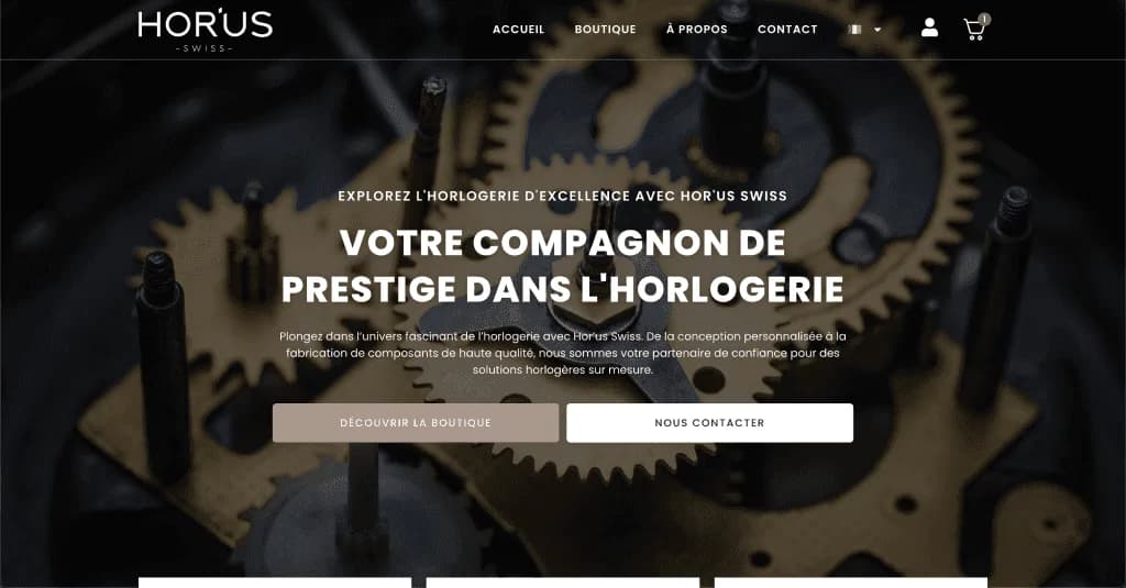 Site internet Horus Swiss — réalisé par Agence Zen