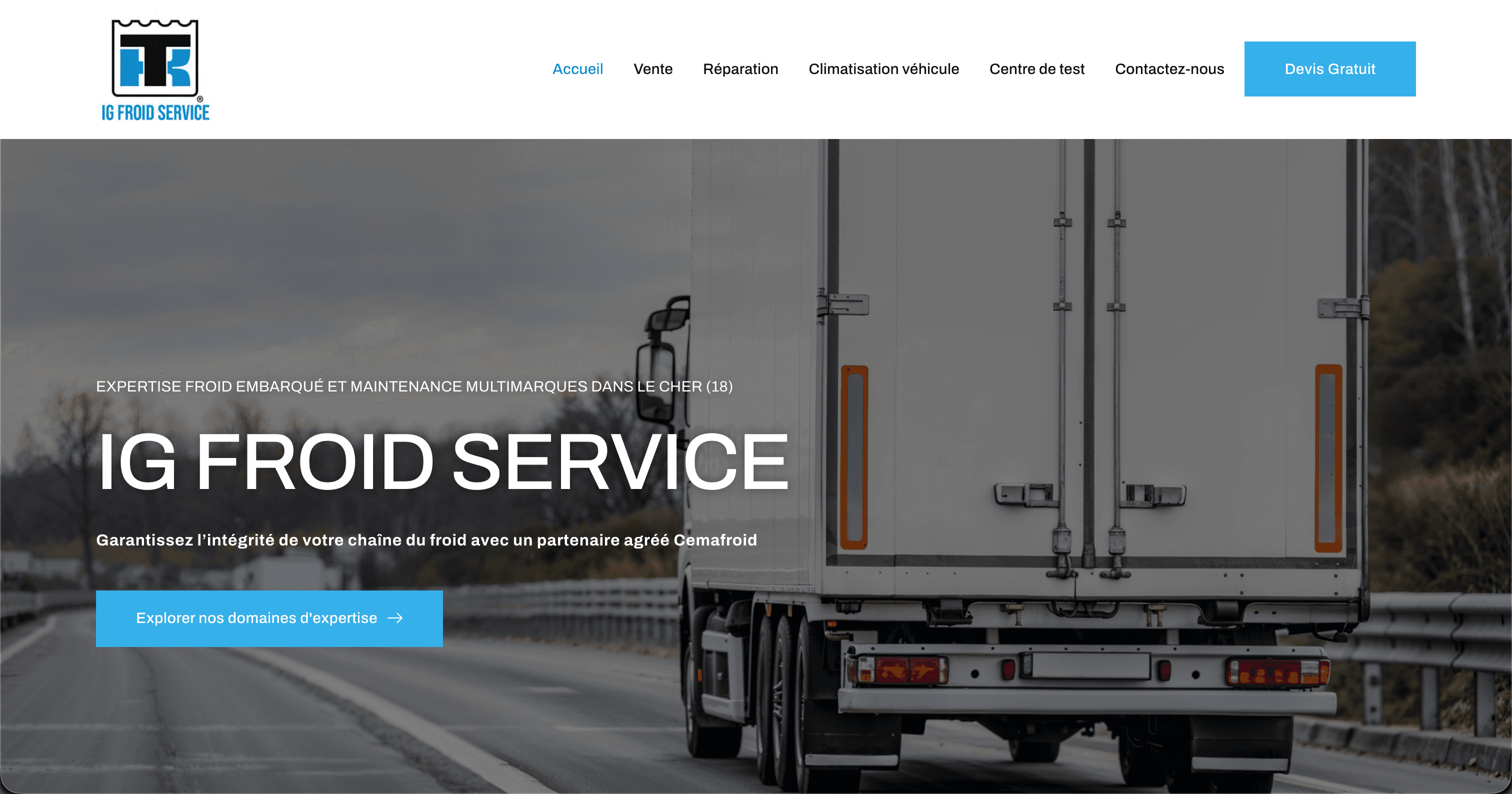 Site internet IG Froid Service — réalisé par Agence Zen