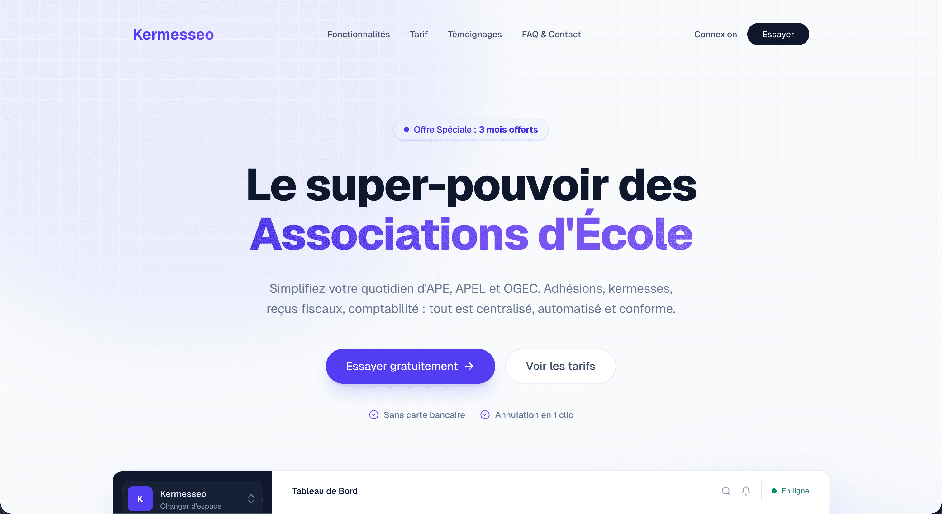 Site internet Kermesseo — réalisé par Agence Zen