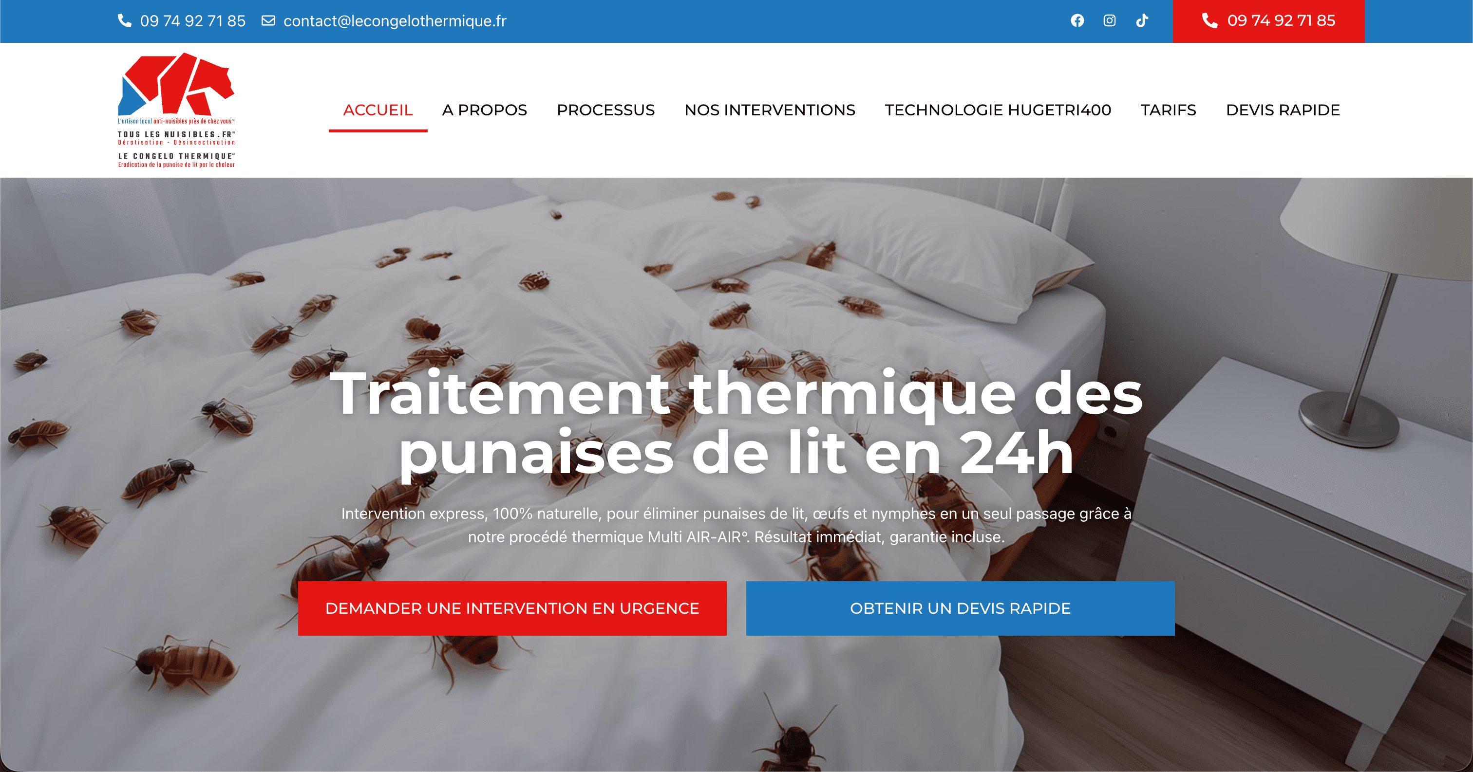 Site internet Le Congélo Thermique — réalisé par Agence Zen