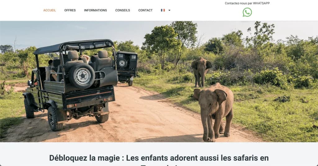 Site internet de Lions Adventure (Tourisme & Loisirs), conçu par Agence Zen