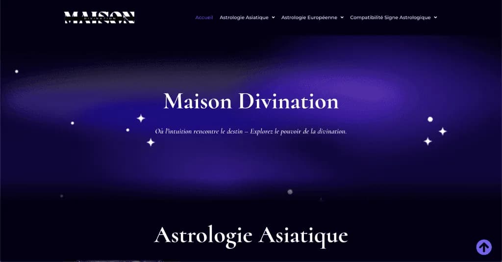 Site internet Maison Divination — réalisé par Agence Zen