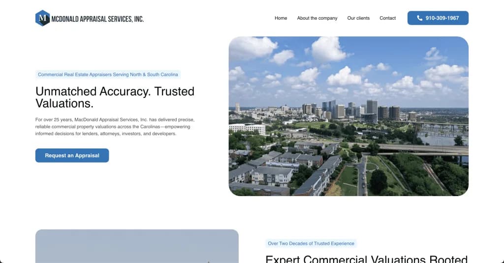 Website McDonald Appraisal Services — built by Agence Zen