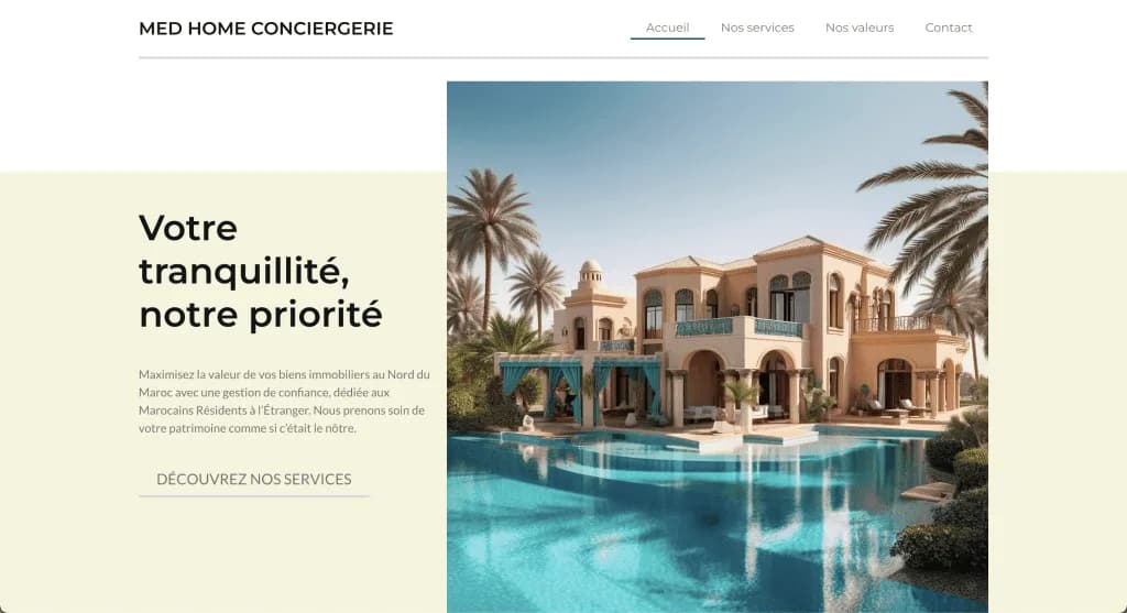 Website Med Home Conciergerie — built by Agence Zen