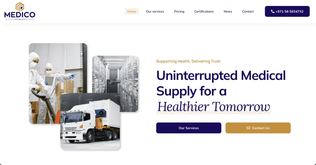 Website Medico Distribution — built by Agence Zen