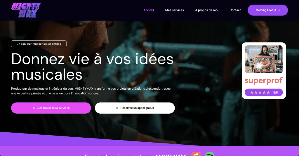 Site internet MightyMax — réalisé par Agence Zen