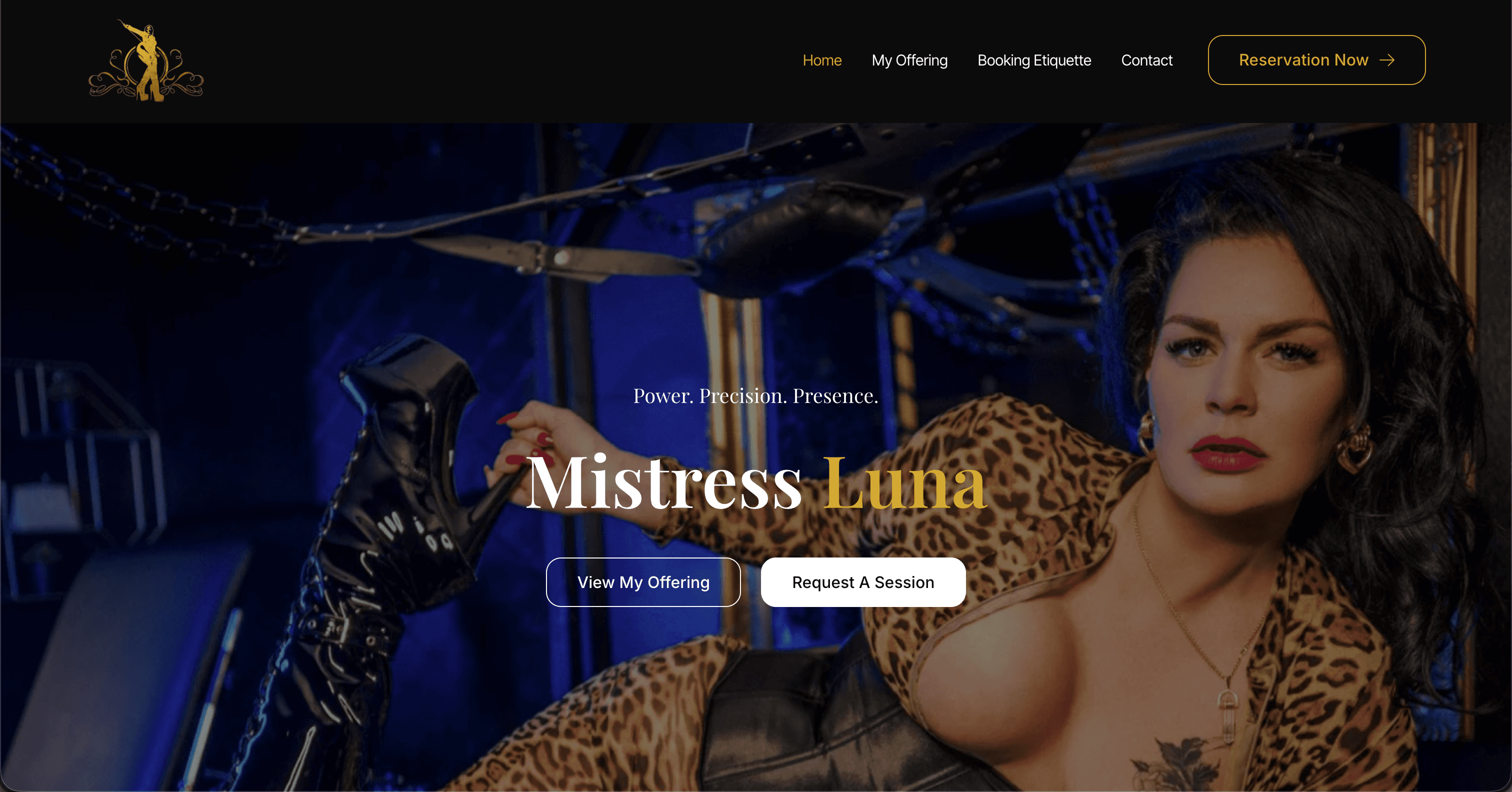 Site internet Mistress Charlotte — réalisé par Agence Zen