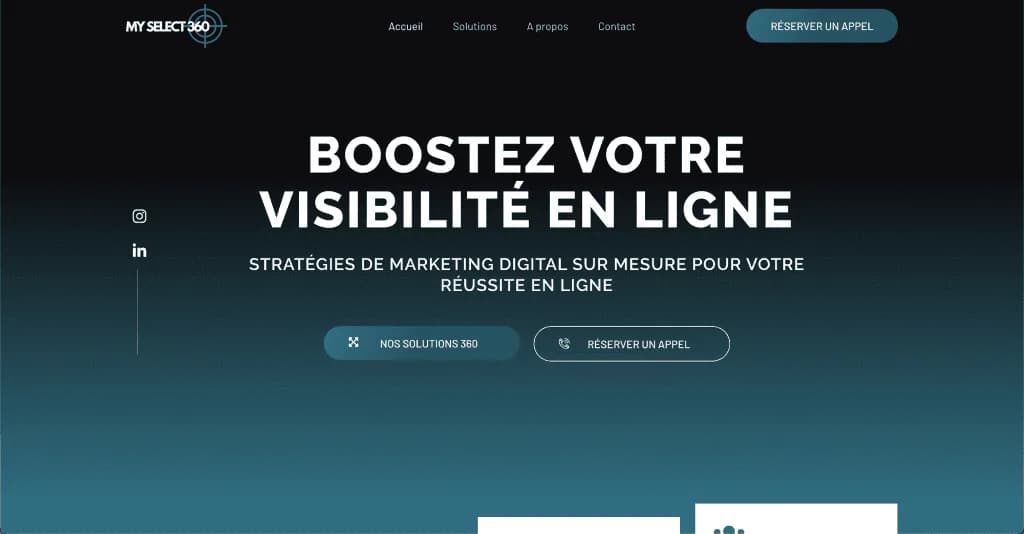 Site internet MySelect 360 — réalisé par Agence Zen