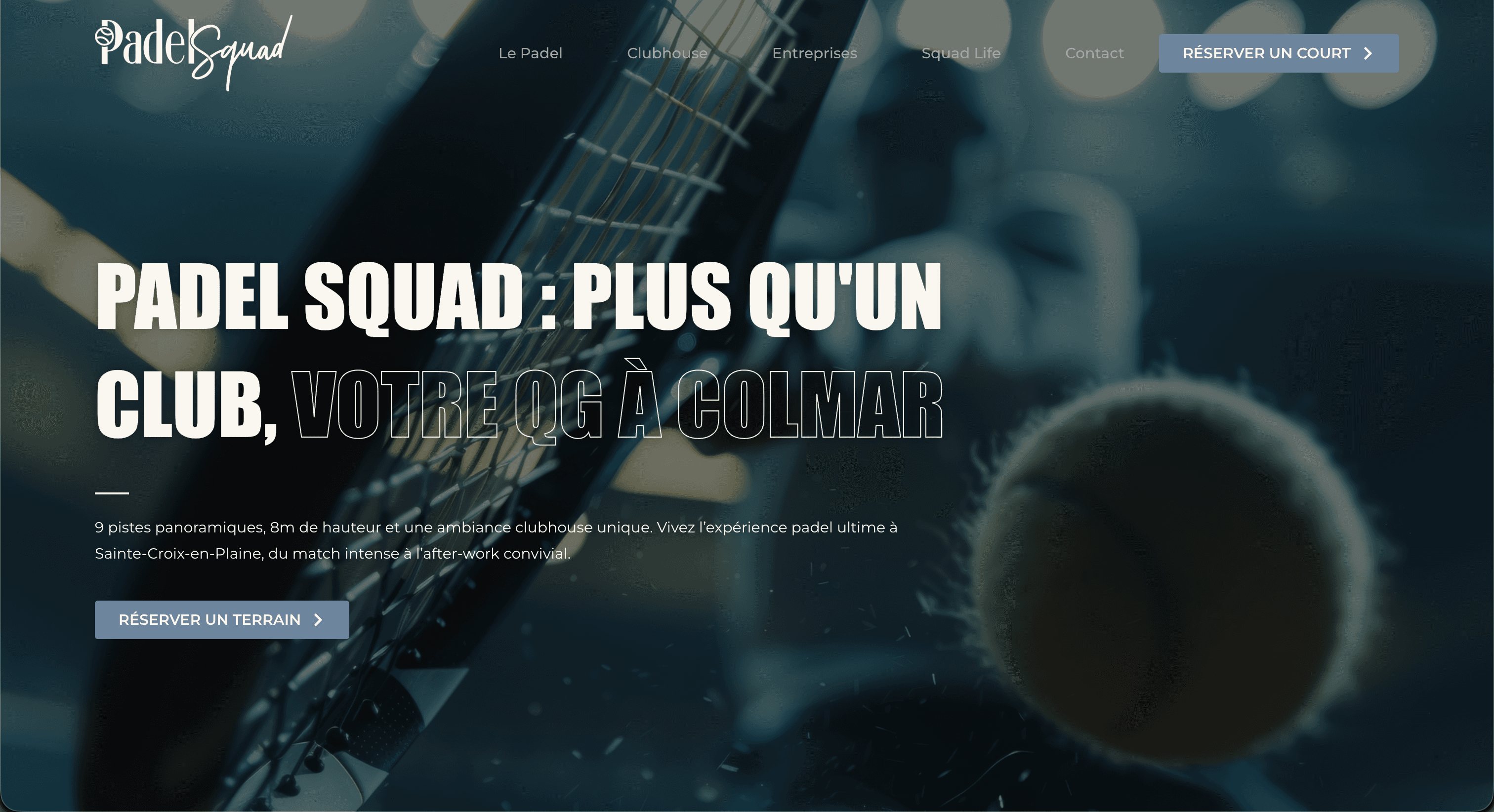 Site internet Padel Squad — réalisé par Agence Zen