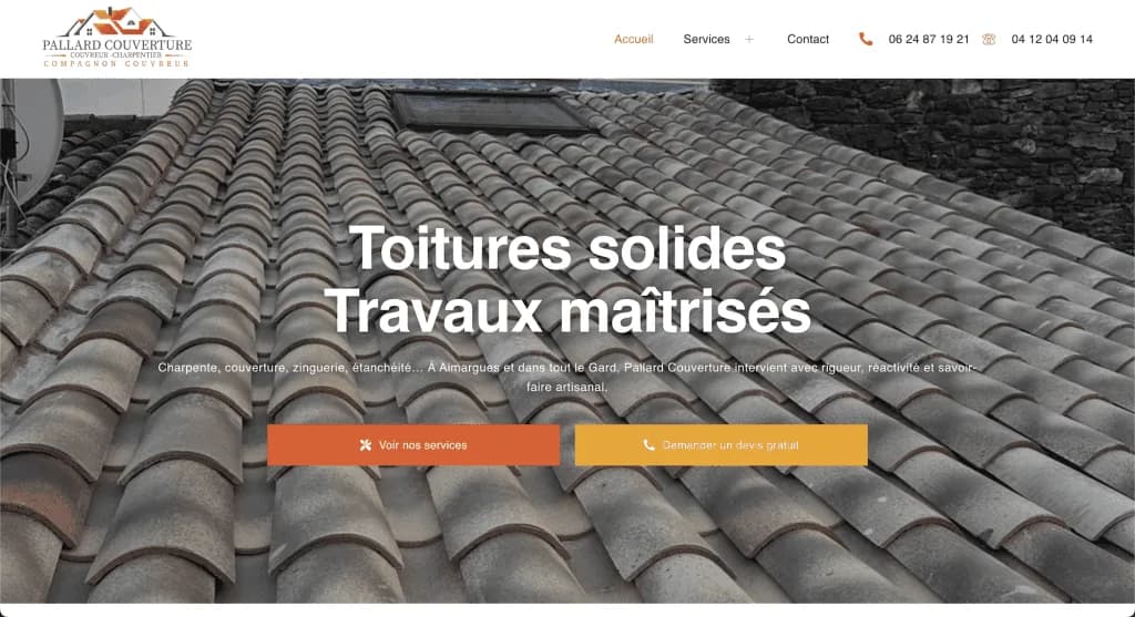 Website Pallard Couverture — built by Agence Zen