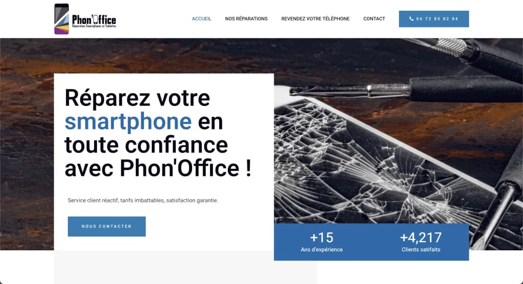 Site internet Phon'Office — réalisé par Agence Zen