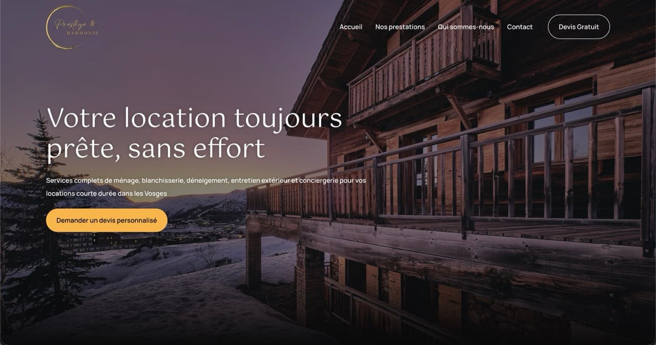 Site internet Prestige & Harmonie — réalisé par Agence Zen