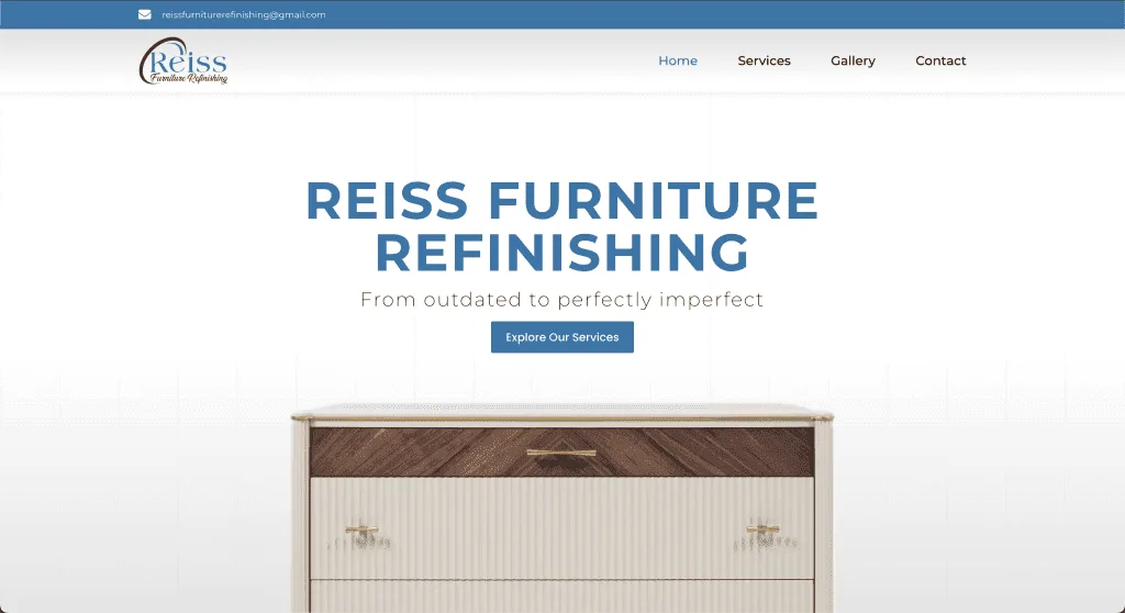 Website Reiss Furniture Refinishing — built by Agence Zen