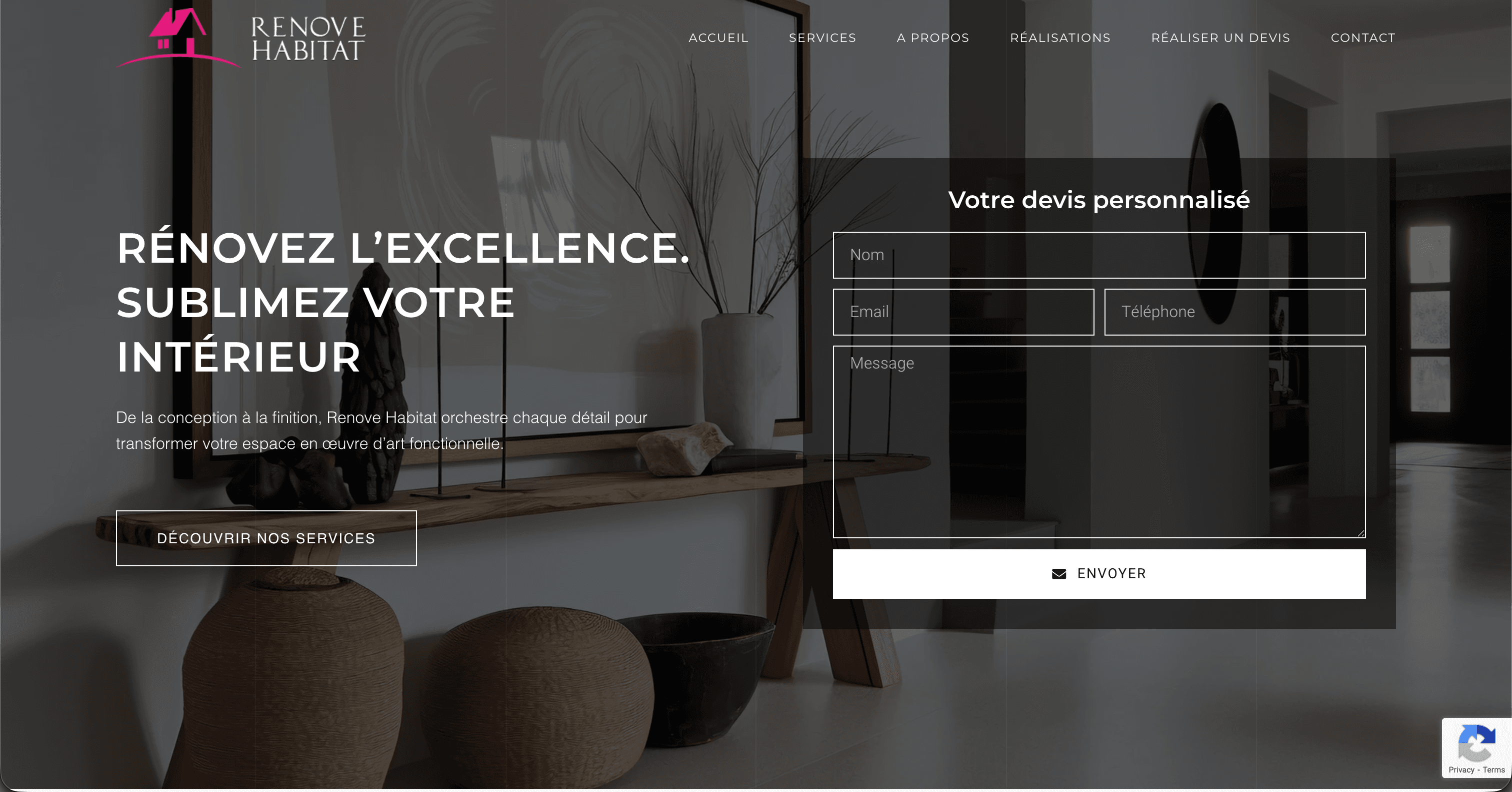 Site internet Renove Habitat — réalisé par Agence Zen