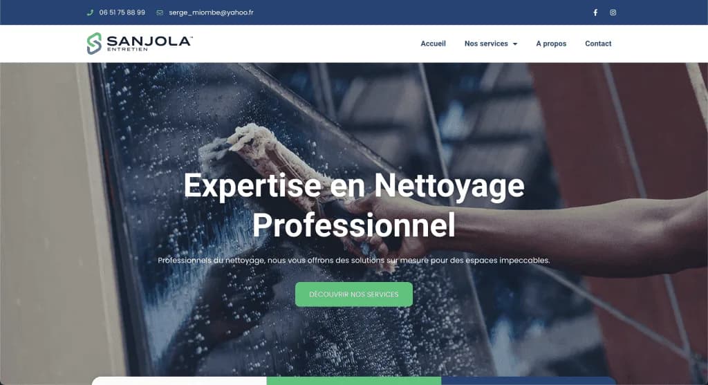 Website Sanjola Entretien — built by Agence Zen