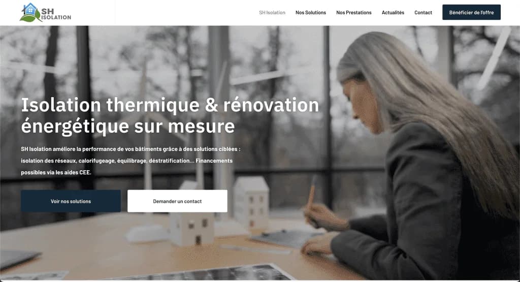 Site internet SH Isolation — réalisé par Agence Zen