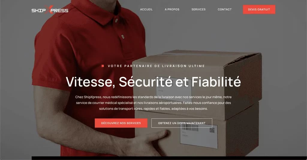 Site internet ShipXpress — réalisé par Agence Zen