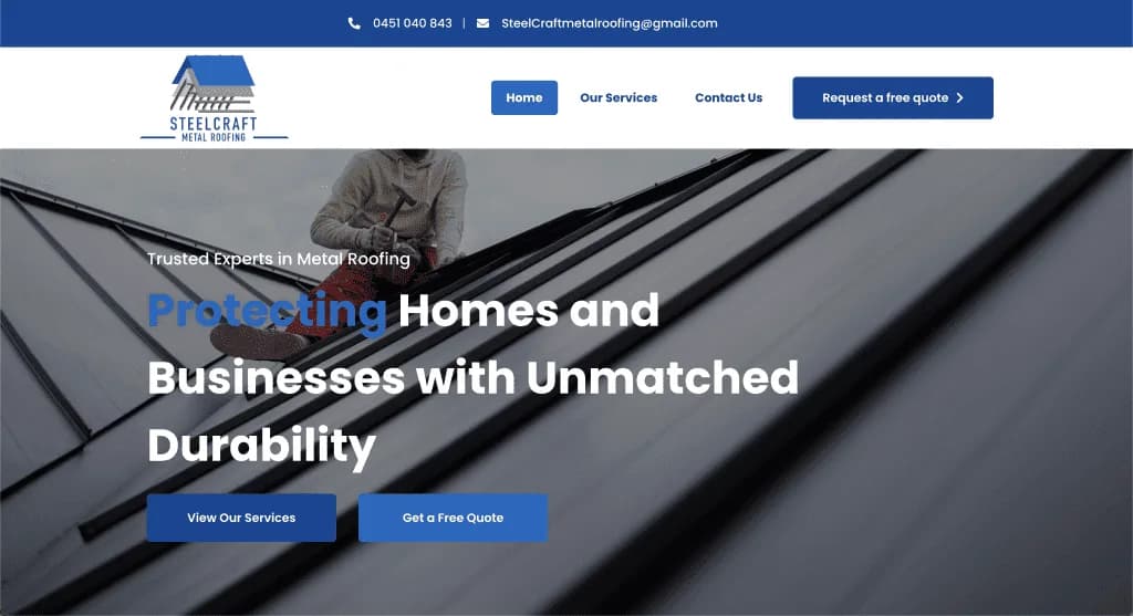 Website Steelcraft Metal Roofing — built by Agence Zen