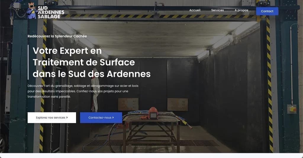 Site internet Sud Ardennes Sablage — réalisé par Agence Zen