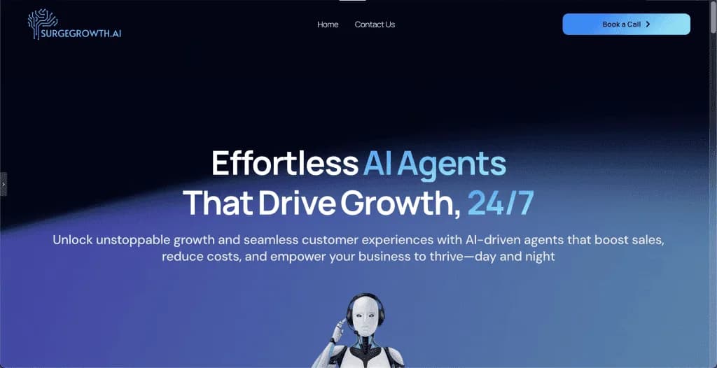 Site internet Surge Growth — réalisé par Agence Zen