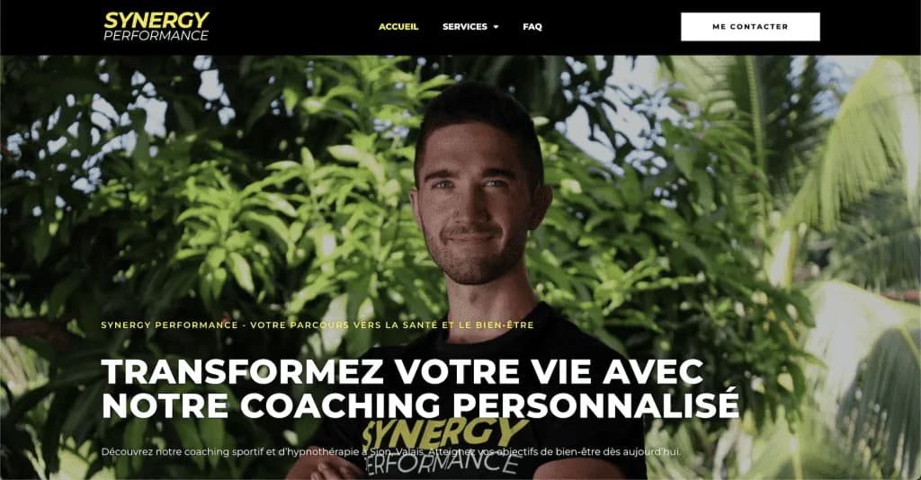 Synergy Performance website (Sports Coaching), designed by Agence Zen